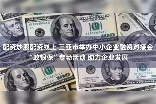 配资炒股配资线上 三亚市举办中小企业融资对接会“政银保”专场活动 助力企业发展