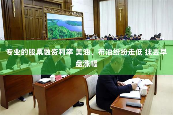 专业的股票融资利率 美油、布油纷纷走低 抹去早盘涨幅